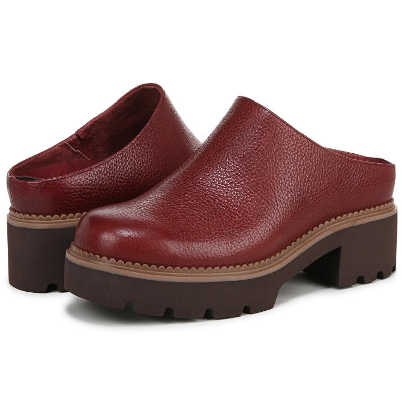 Vionic Womens Fairfax Clogs US 6 M EU 36 Red Vegan Leather Slip On NIB
