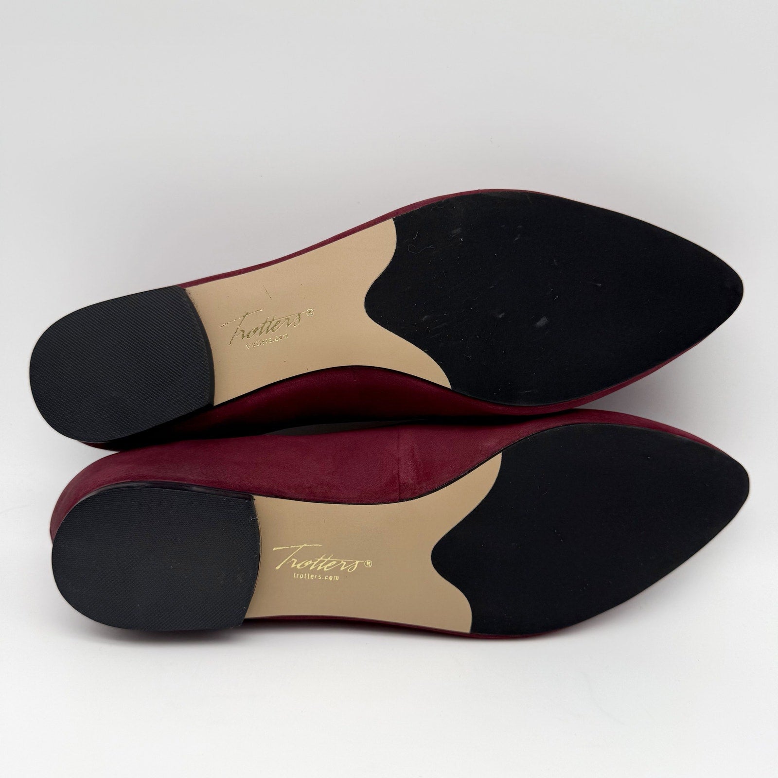 Trotters Womens Estee Flats US 9 M Dark Cherry Red Nubuck Leather NIB