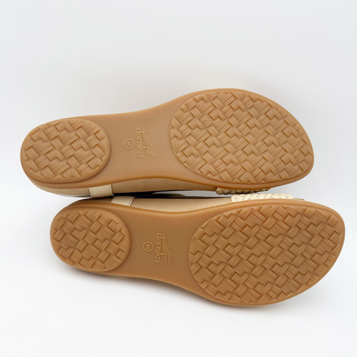 DANSKO Womens Jodie Sandals EU 40 US 9.5-10 Vanilla Tan Woven Leather NIB