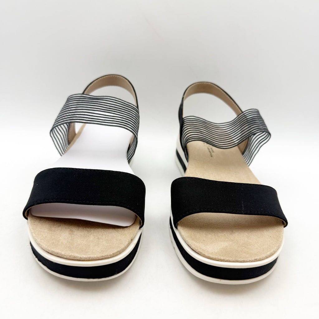 LifeStride Womens Zing Platform Sandals US 7.5 M EU 38 Black NIB