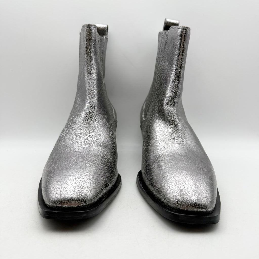 Seychelles Womens Hold Me Down Chelsea Ankle Boots US 10 Silver Leather NWOB