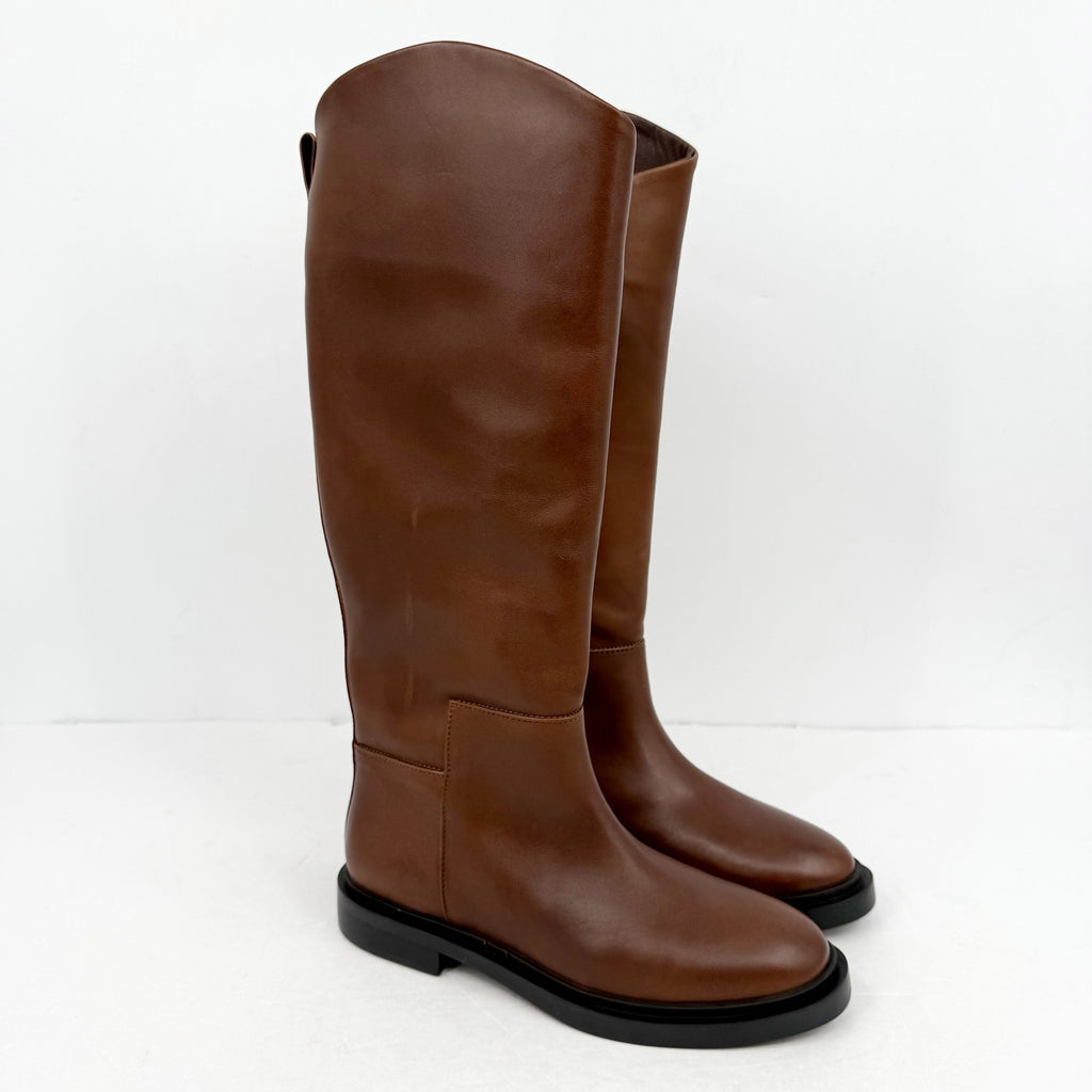 Steve Madden Womens Gaige Knee High Boots Size 9.5 M Brown Leather NIB