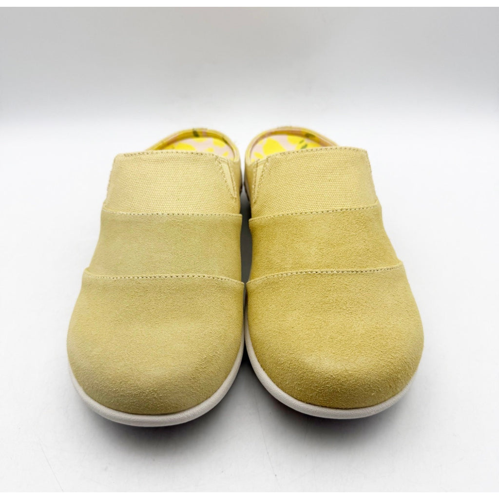 Spenco Women's Siesta Bokeh Layered Clogs 6 WIDE Sundress Yellow Slip-On NIB