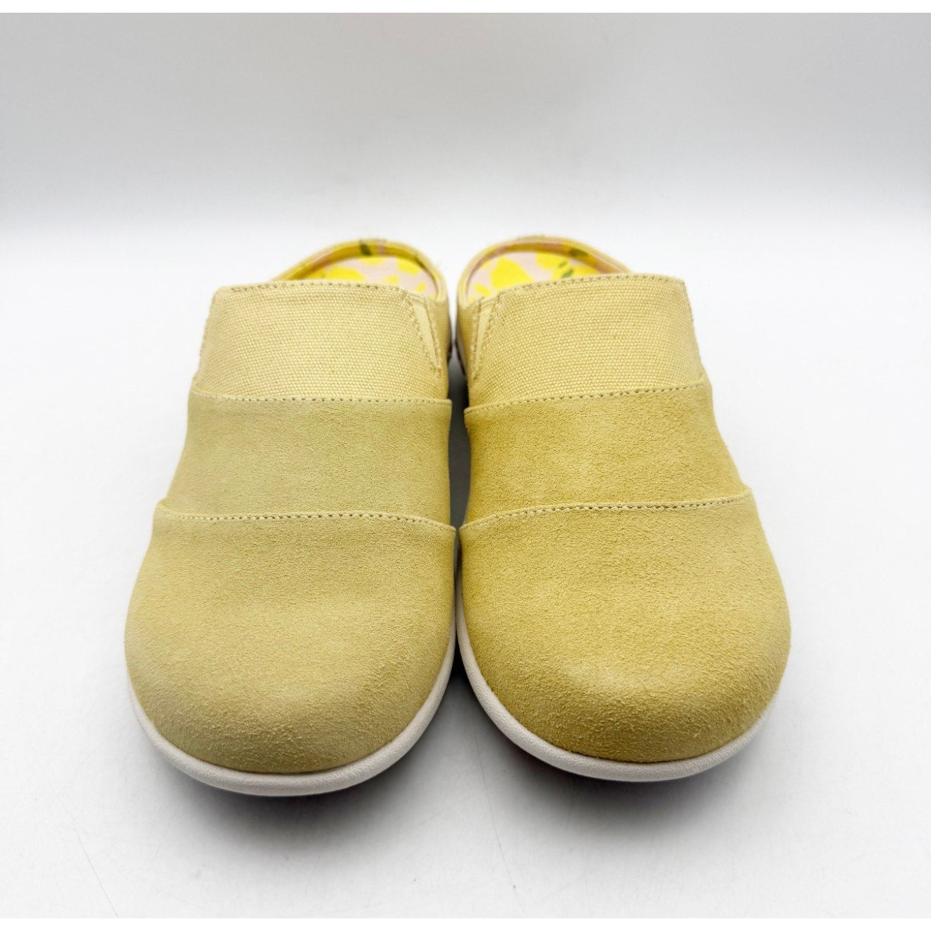 Spenco Women's Siesta Bokeh Layered Clogs 6 WIDE Sundress Yellow Slip-On NIB
