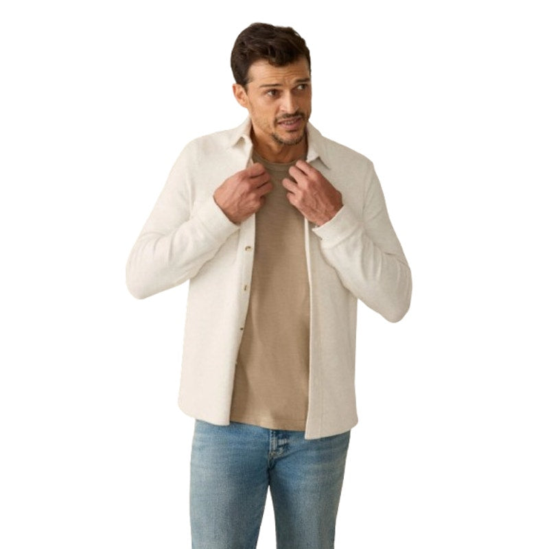 FAHERTY Men's Legend Sweater Shirt Small Off White Heather Long Sleeve NWT