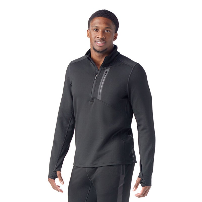SMARTOOL Men's Active Fleece 1/2 Zip Sweatshirt Large Black Long Sleeve NWT
