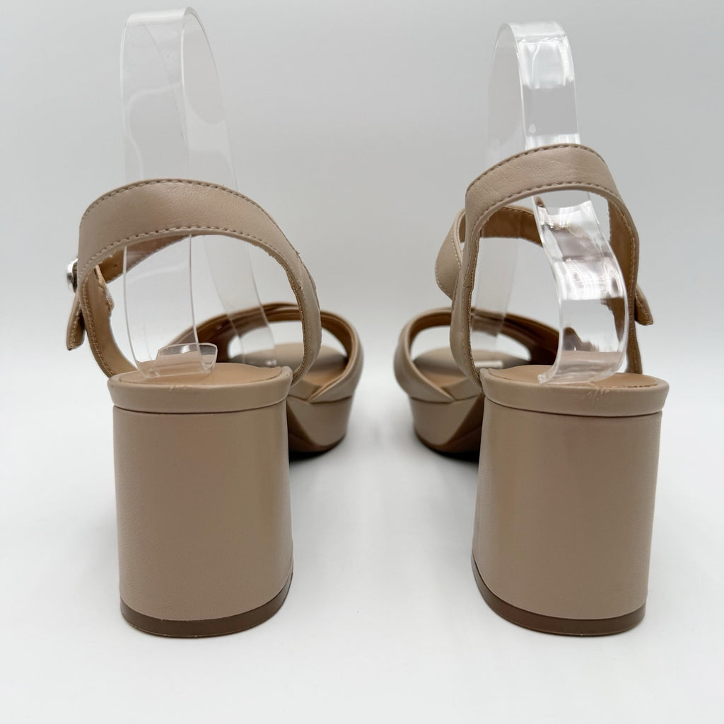 Aerosoles Womens Cosmos Platform Sandals Size 8.5 M Beige NWOB
