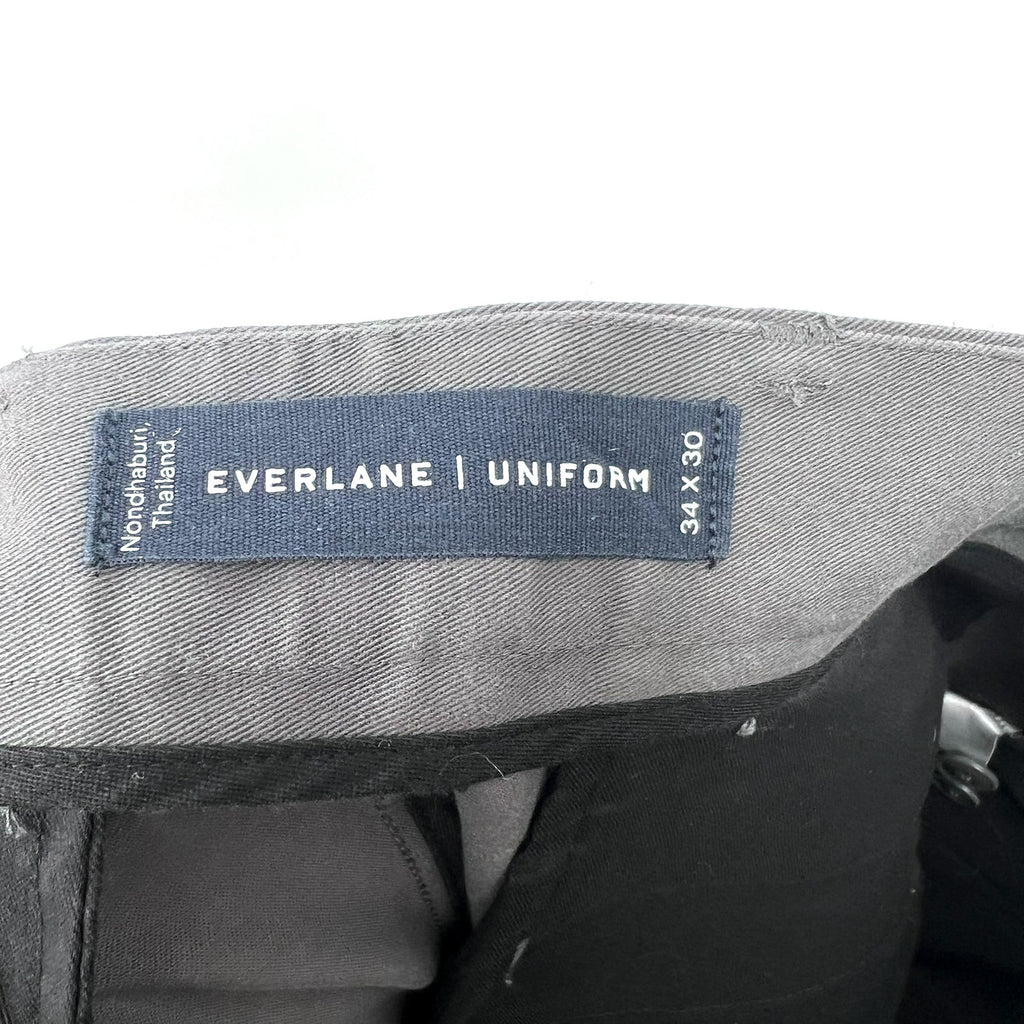 EVERLANE Uniform Mens Performance Chino Pants 34x30 Slate Grey Athletic Fit NWT