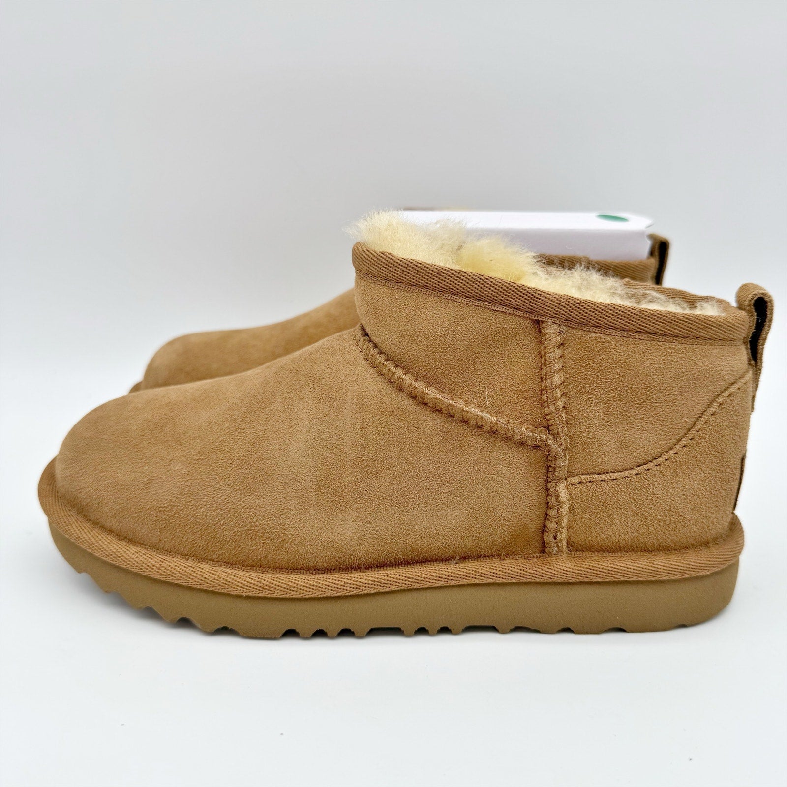 UGG Kids Classic Ultra Mini Boot US 1 EU 32.5 Chestnut Brown Sheepskin Suede NIB