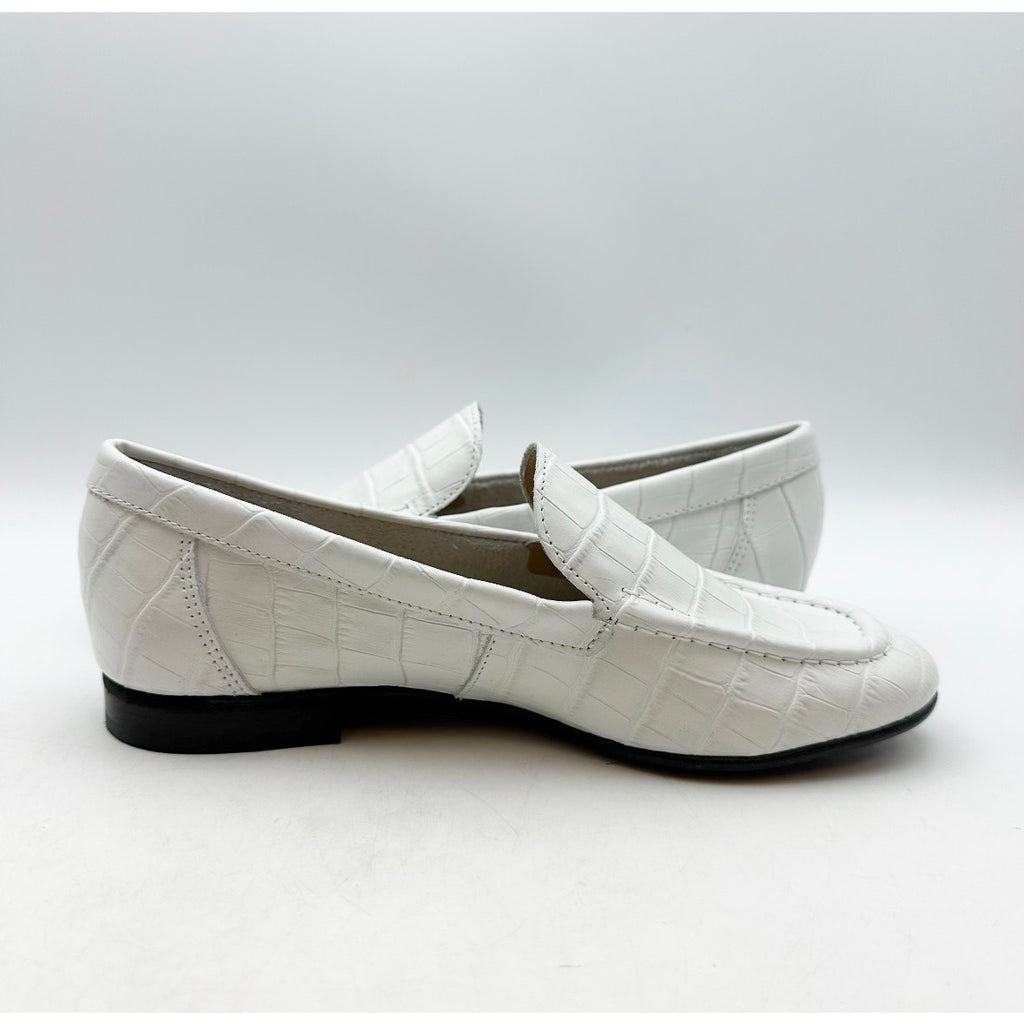 Marc Joseph New York Womens Madison Ave Loafers Size 5 M White Croco Leather NIB