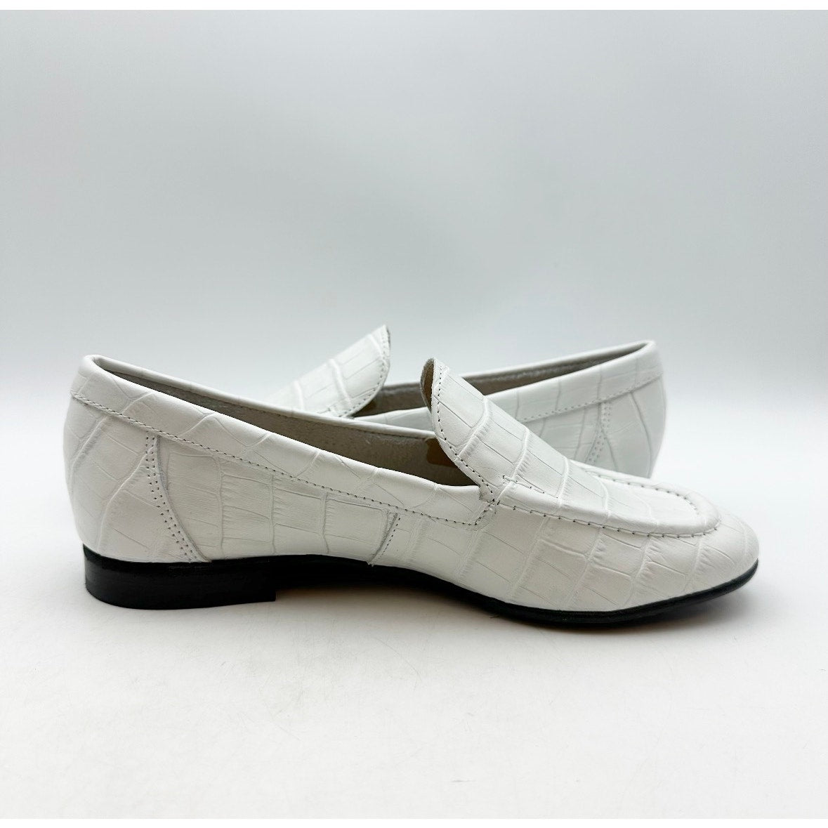 Marc Joseph New York Womens Madison Ave Loafers Size 5 M White Croco Leather NIB
