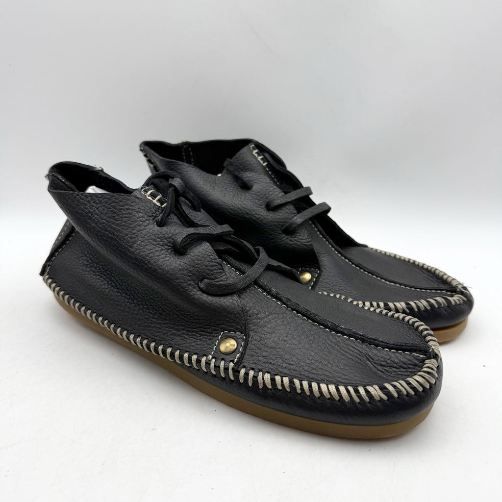 RE/DONE Womens Metal Oxford Shoes EU 37 US 7 Black Leather NWOB