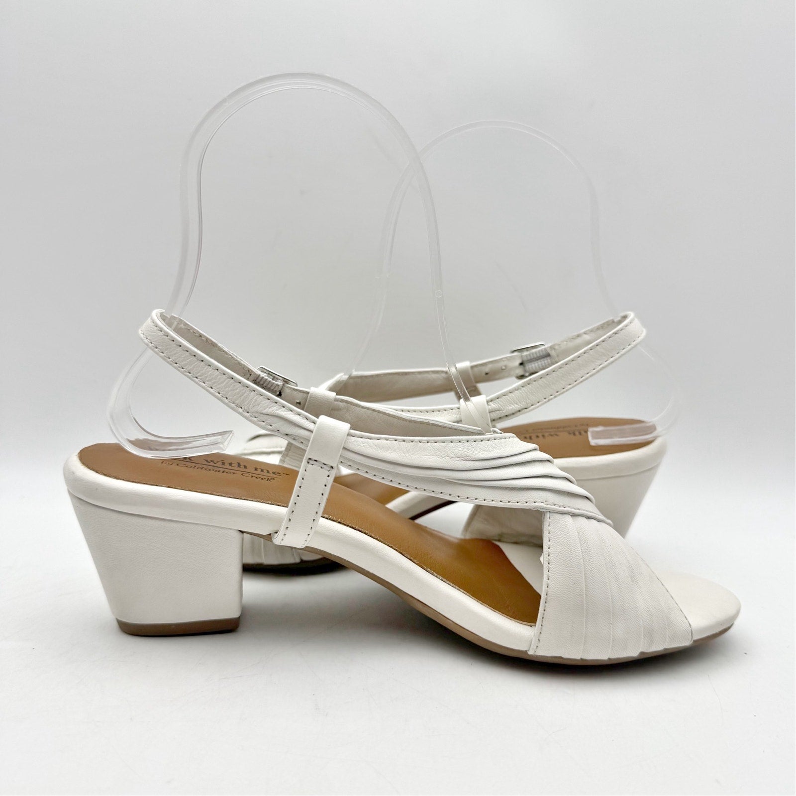 Coldwater Creek Womens Clarissa Slingback Sandal US 6.5 White Leather NWOB