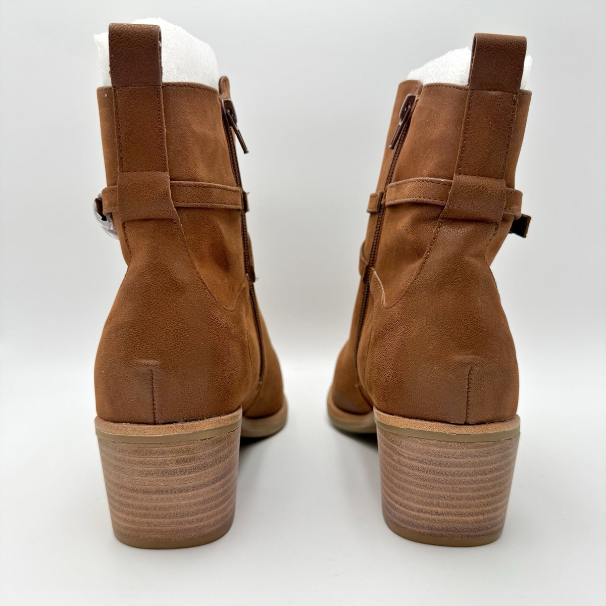 MIA Womens Santina Western Ankle Boots US 9.5 Brown Suede NWOB
