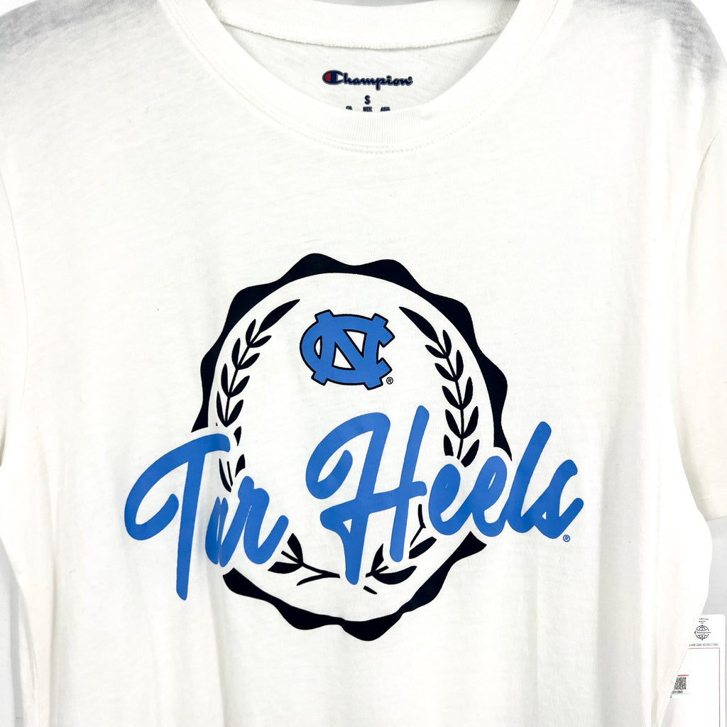 Champion Womens North Carolina Tar Heels T-Shirt Small White Short Sleeve NWT