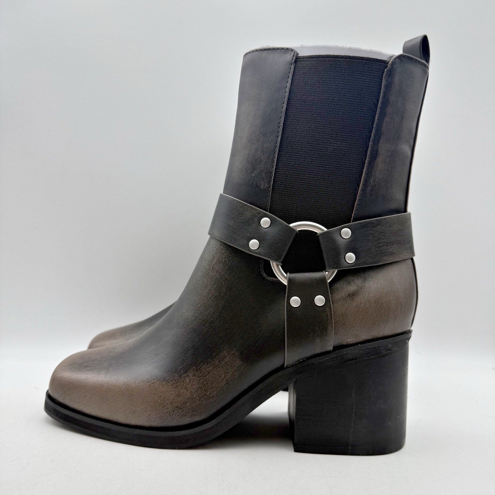 The Drop Womens Stevens Heeled Chelsea Boots US 7.5 Brown Distressed Cognac NWT