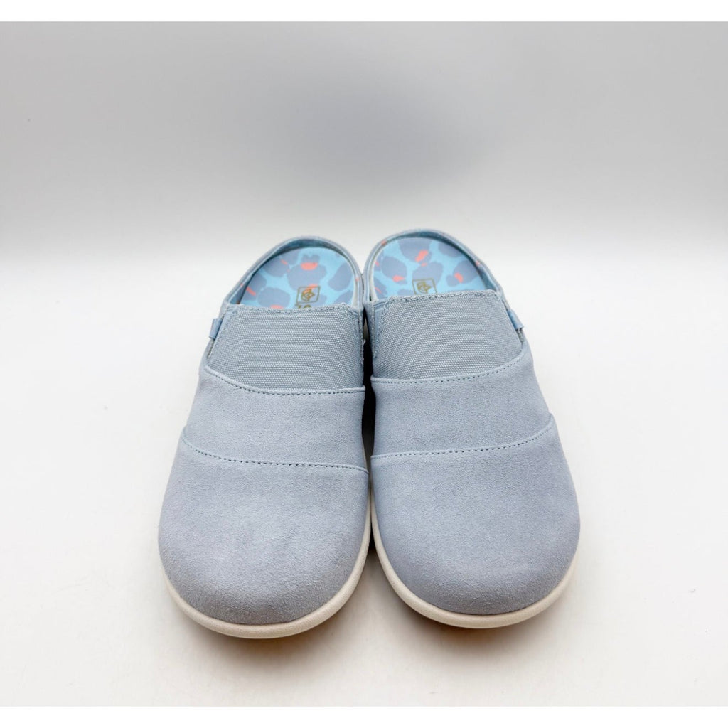 SPENCO Womens Siesta Bokeh Layered Clogs Size 7.5 EU 38 Blue Fog Suede NIB