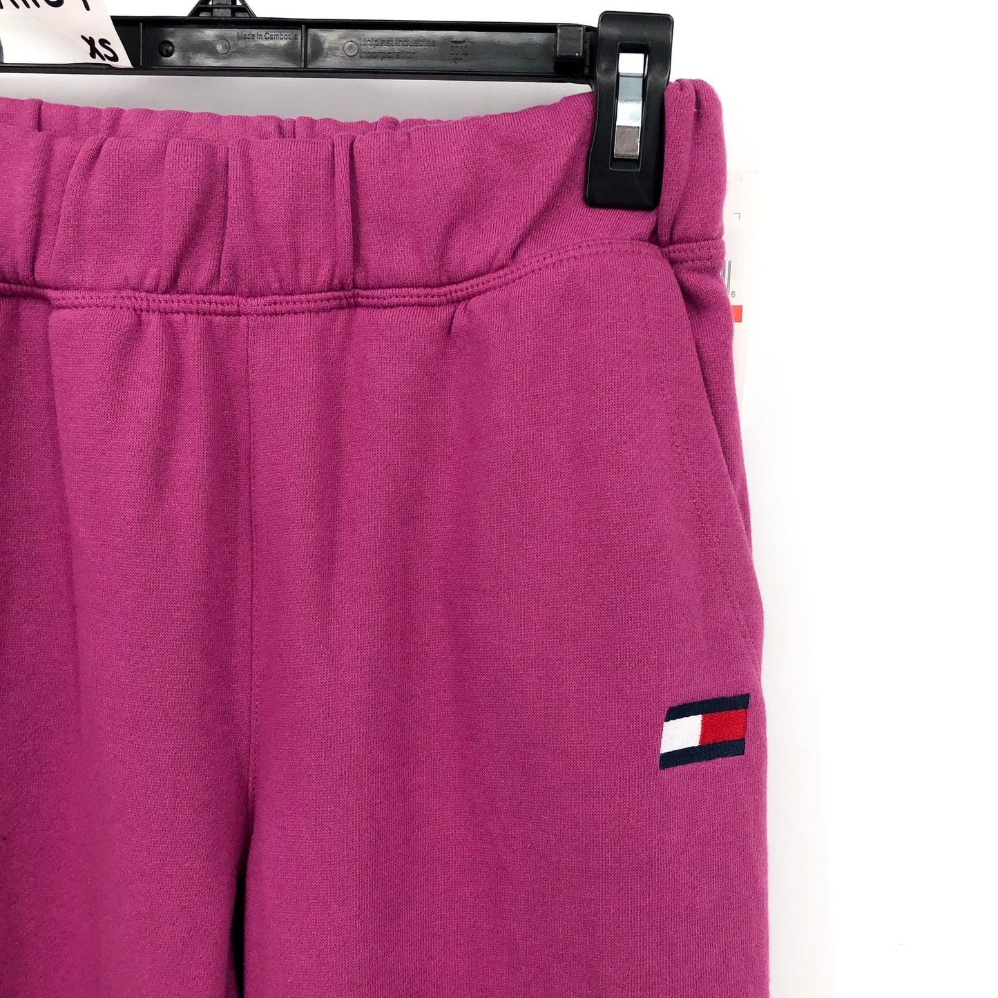 TOMMY HILFIGER Womens Sweatpants Joggers XS Pink Dahlia French Terry NWT