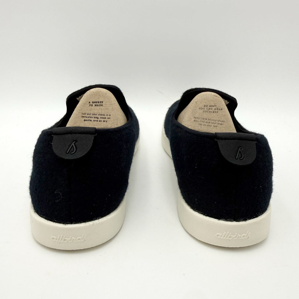 AllBirds Womens Lounger Loafers US 5 EU 35 Black White Wool Slip On NIB