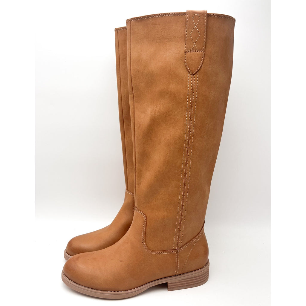 CROWN VINTAGE Womens Feya Knee High Boots Size 6 M EU 36.5 Tan Zip Heeled NWOB