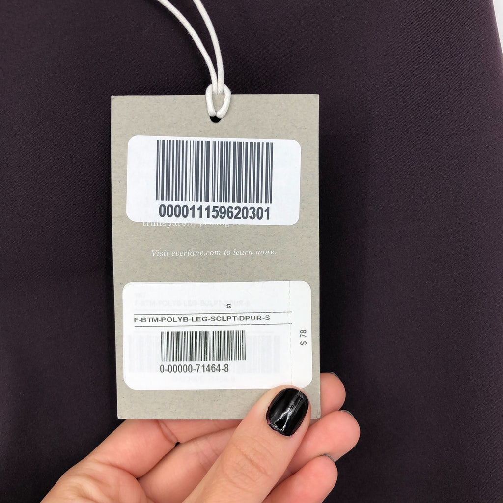 Everlane Womens The Perform Sculpt Legging Small Purple High Waist Eggplant NWT