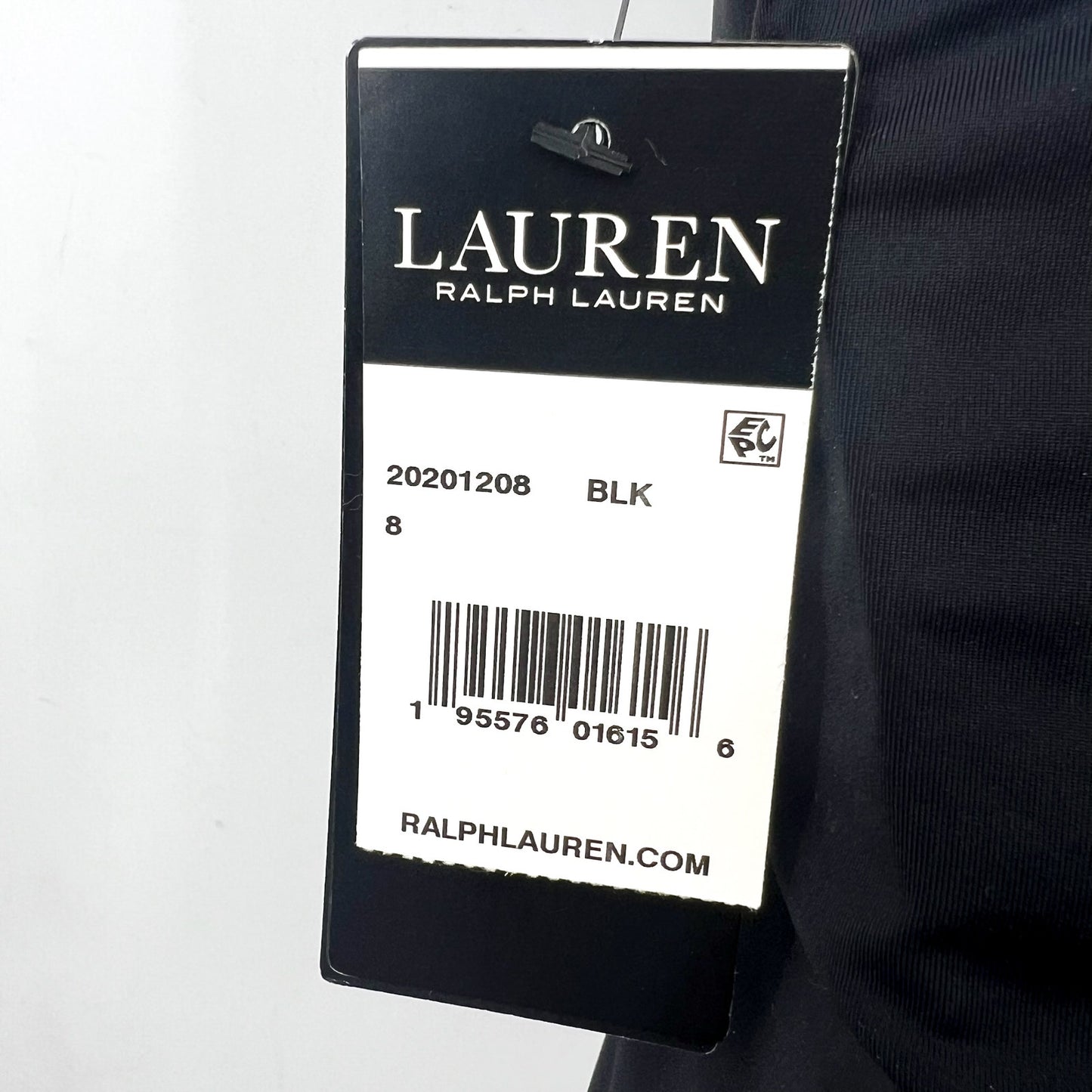 LAUREN RALPH LAUREN High Neck One-Piece Swimsuit 8 Black Beach Club Solids NWT