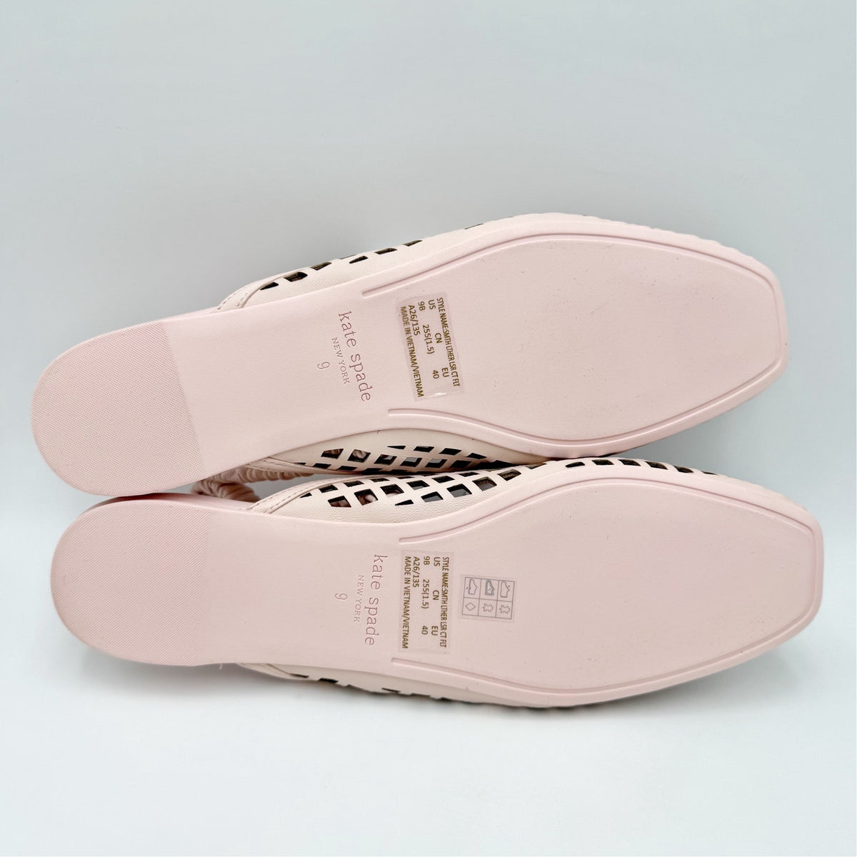 Kate Spade Womens Eloise Slingback Flats Size 9 B Pink Leather Laser Cutout NIB