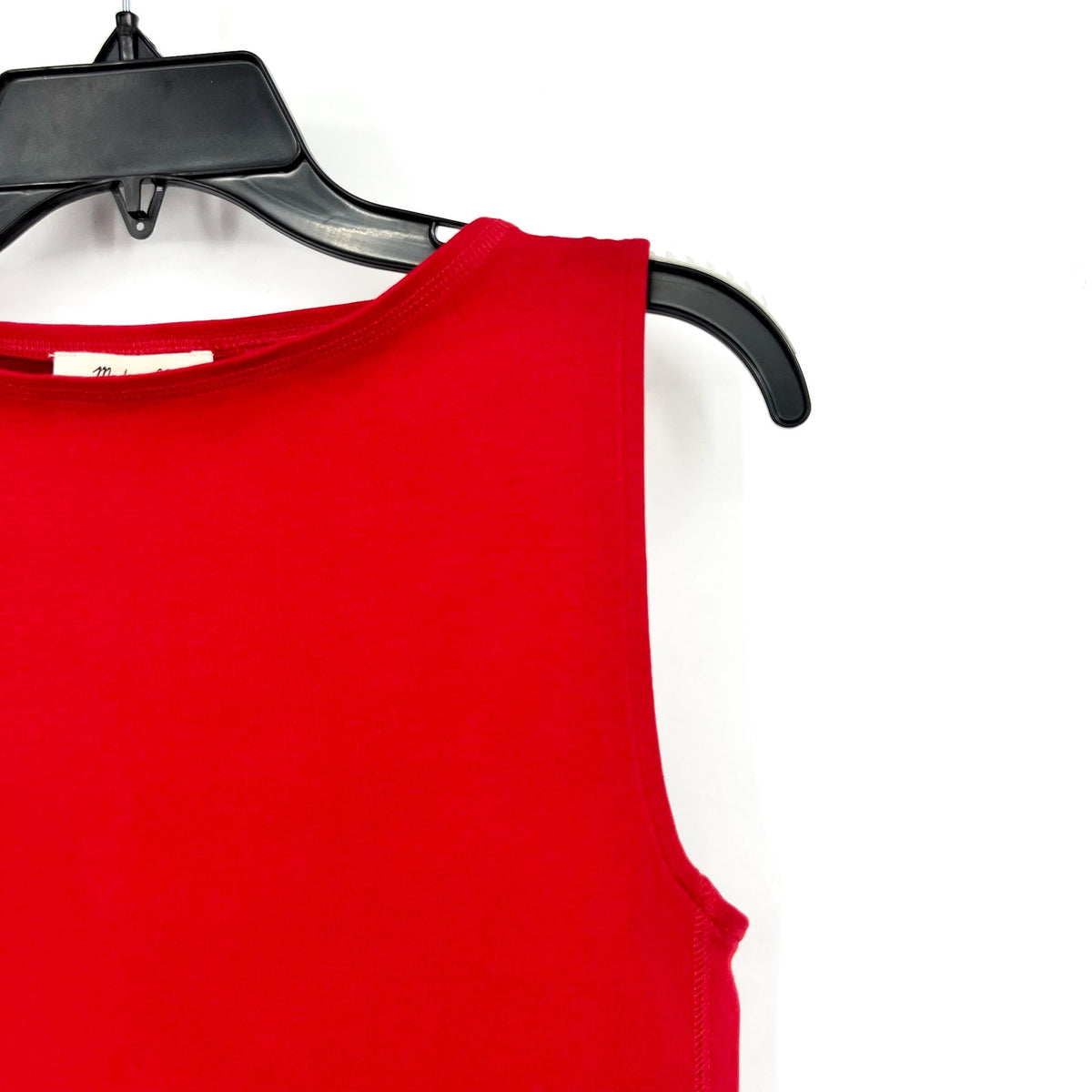 MADEWELL Women's Sleeveless Boat Neck Shirt Small Red Crimson NU773 NWT
