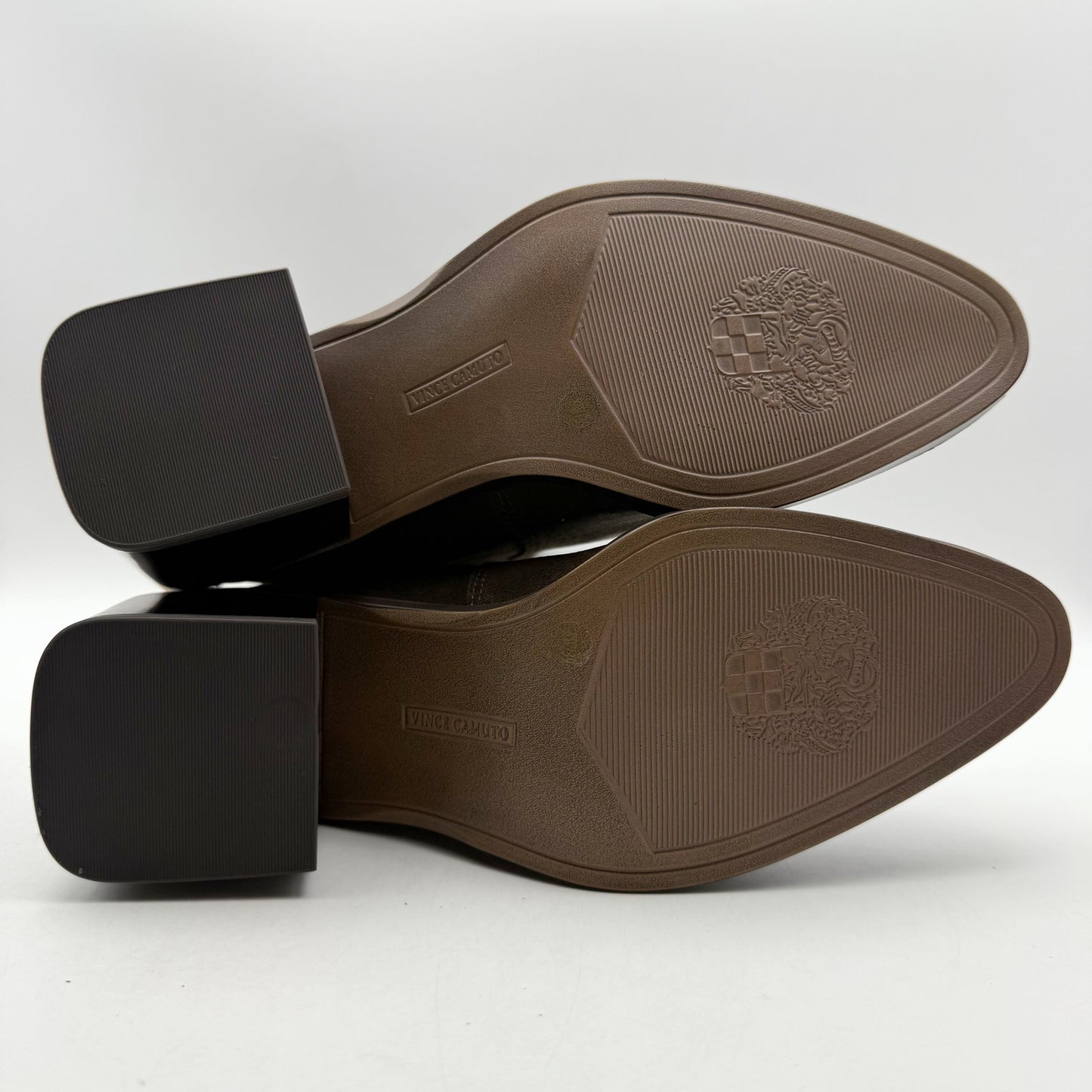 Vince Camuto Womens Kortimy Heeled Ankle Boot US 8 Wide EU 39 Brown Suede NIB