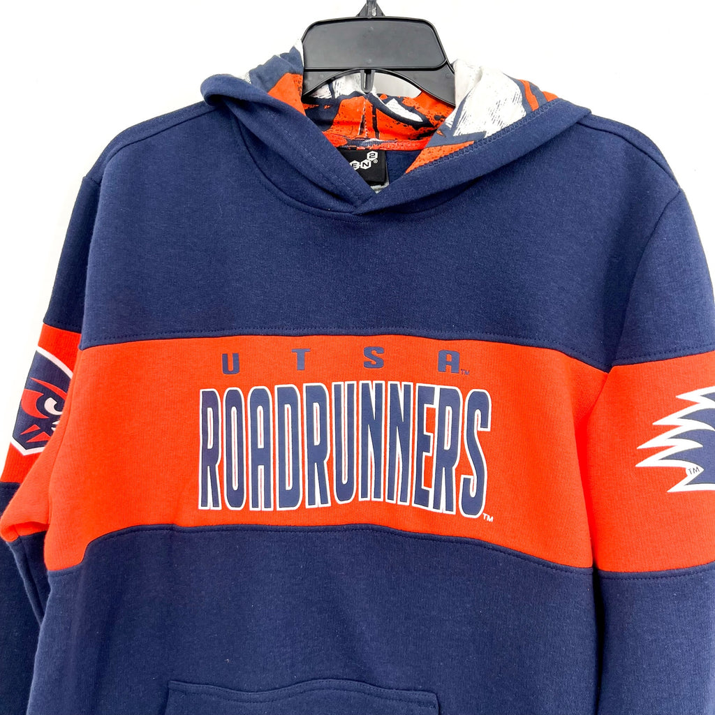 GEN 2 Kids UTSA Roadrunners Red Zone Hoodie Sweatshirt Large Navy Blue NWT