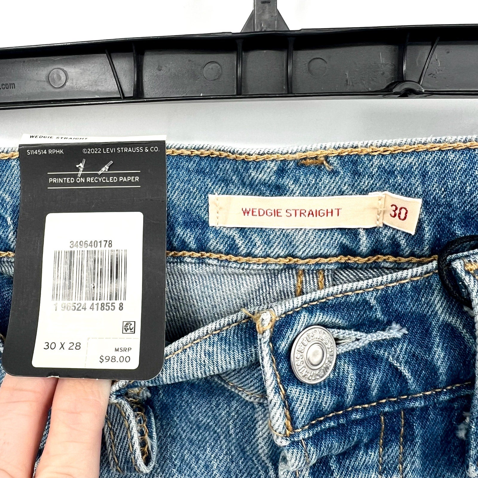 LEVI'S Womens Wedgie Straight Jeans 30x28 US 10 Calling All Blue 34964-0178 NWT