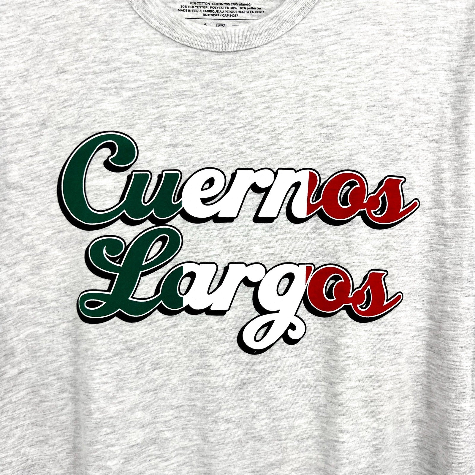 47 BRAND Mens Cuernos Lagros Texas Longhorn Tshirt Large Grey Short Sleeve NWT