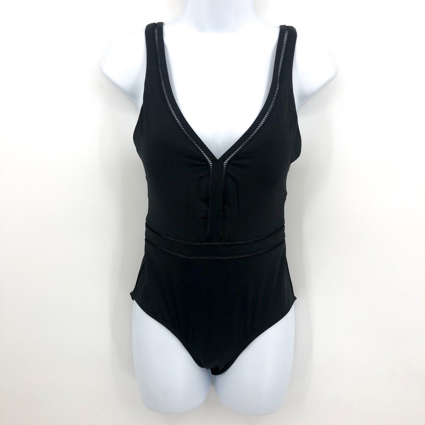 SEA LEVEL SWIM Women's One Piece Swimsuit US 6 Black Multi-fit Waisted NWT