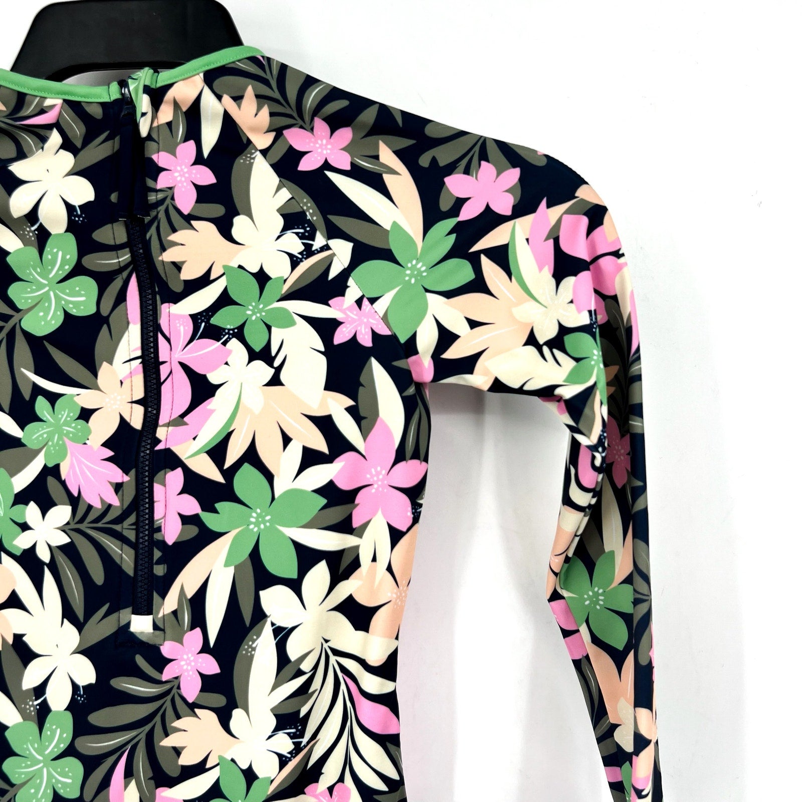 ROXY Girls Ilacabo Swimsuit Surfsuit Medium Navy Blue Floral Long Sleeve NWT