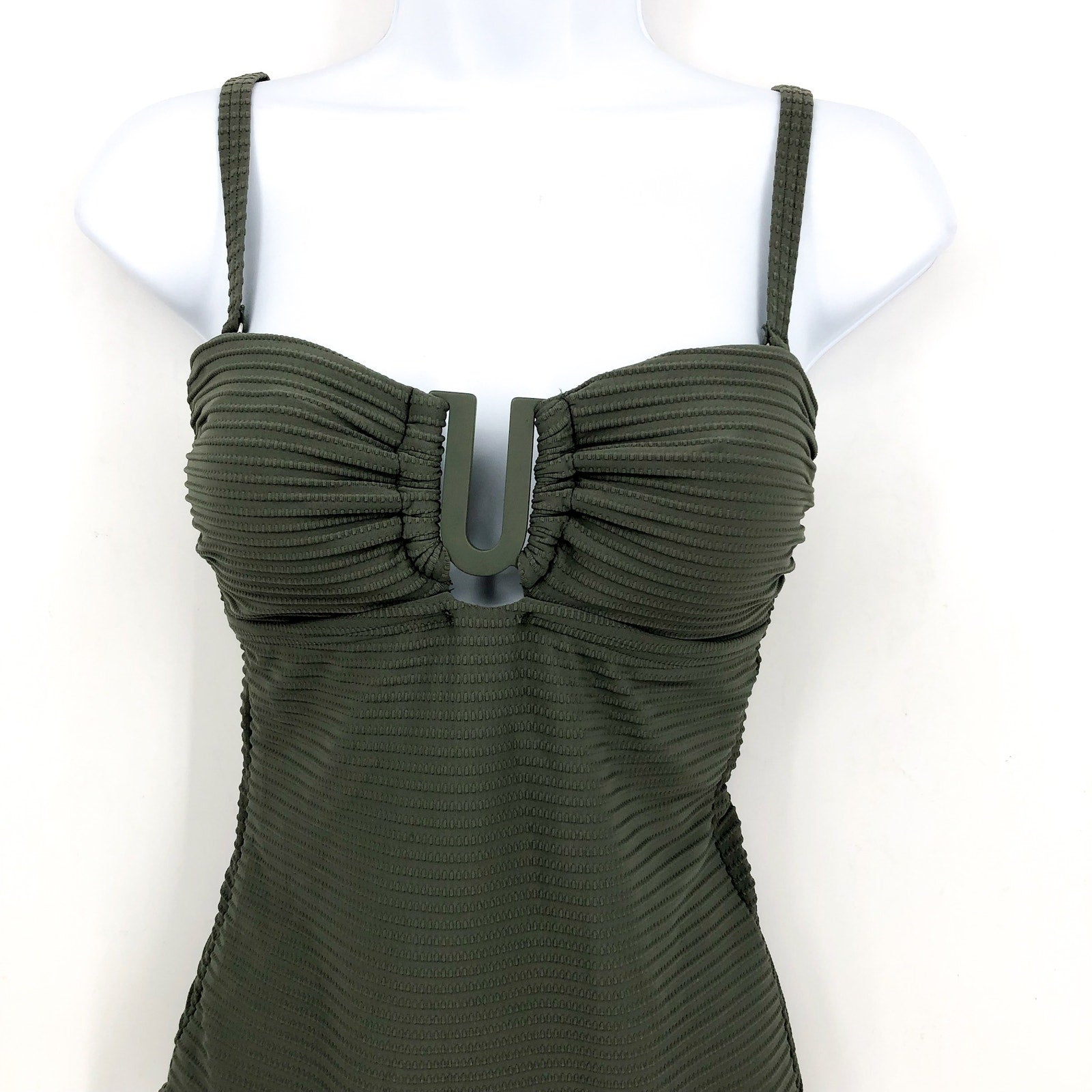 SEA LEVEL SWIM Spinnaker UBar Bandeau One Piece Swimsuit Size 6 Khaki Green NWOT