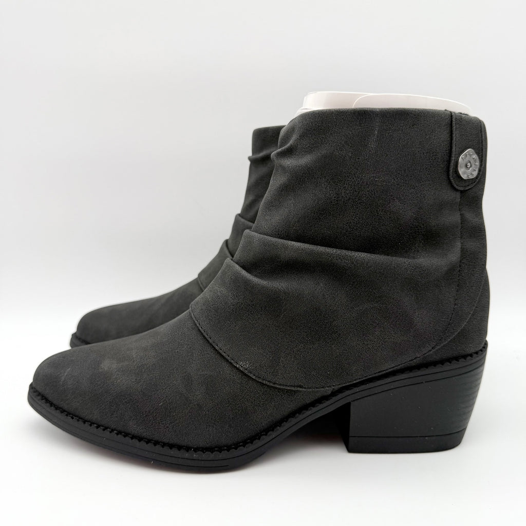 Blowfish Malibu Womens Riley Ankle Bootie US 10 M EU 40.5 Black Vegan Suede NIB