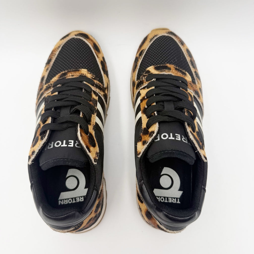 Tretorn Womens Loyola Casual Sneakers Size 5 EU 35 Leopard Black Suede NWOB