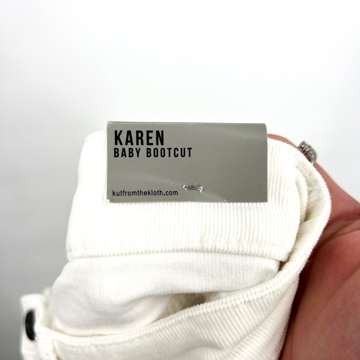 KUT FROM THE KLOTH Womens Karen Baby Bootcut Jeans Size 16 White Pearl Denim NWT