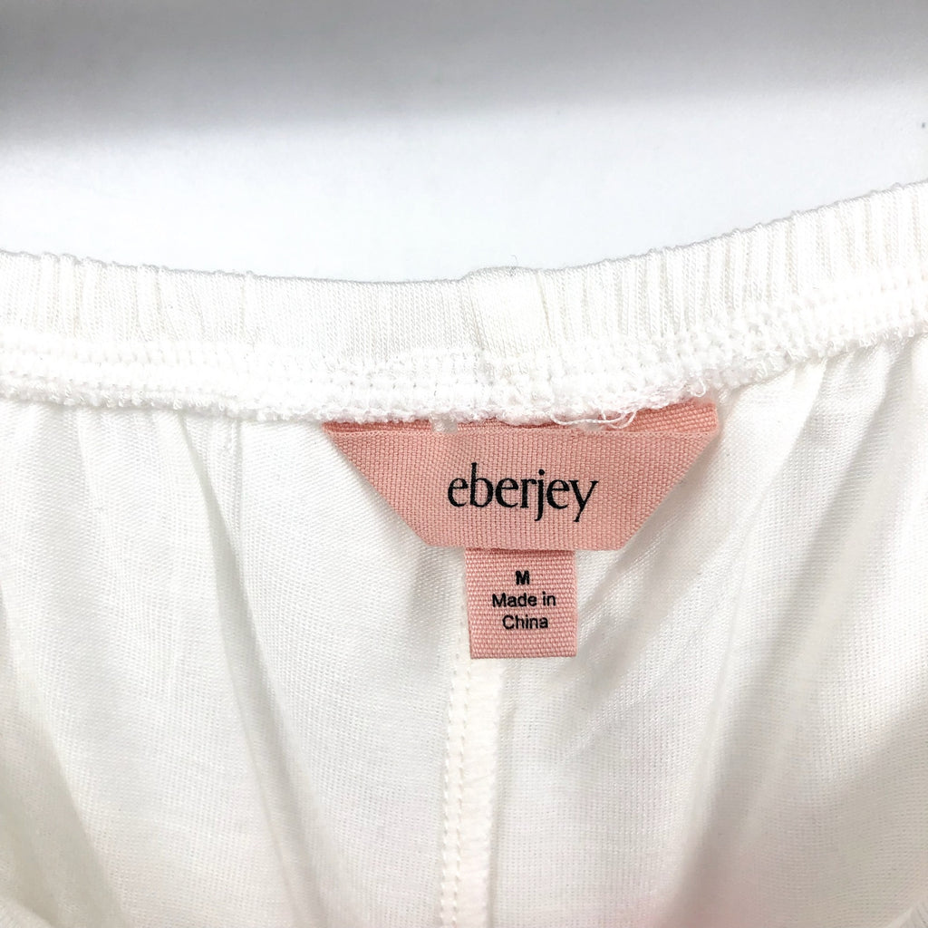 EBERJEY Women's Malou Short Pajamas Set Medium Ivory White Lace NWT