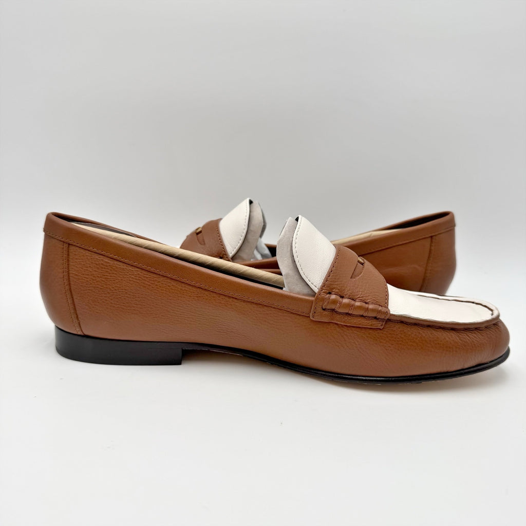 Veronica Beard Womens Penny 2 Loafers Size 10 M Caramel Brown Leather NIB