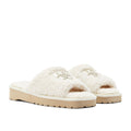 ARIAT Womens Cozy Chic Fuzzy Slippers Size 11 Cream Slide Sandals NWOB