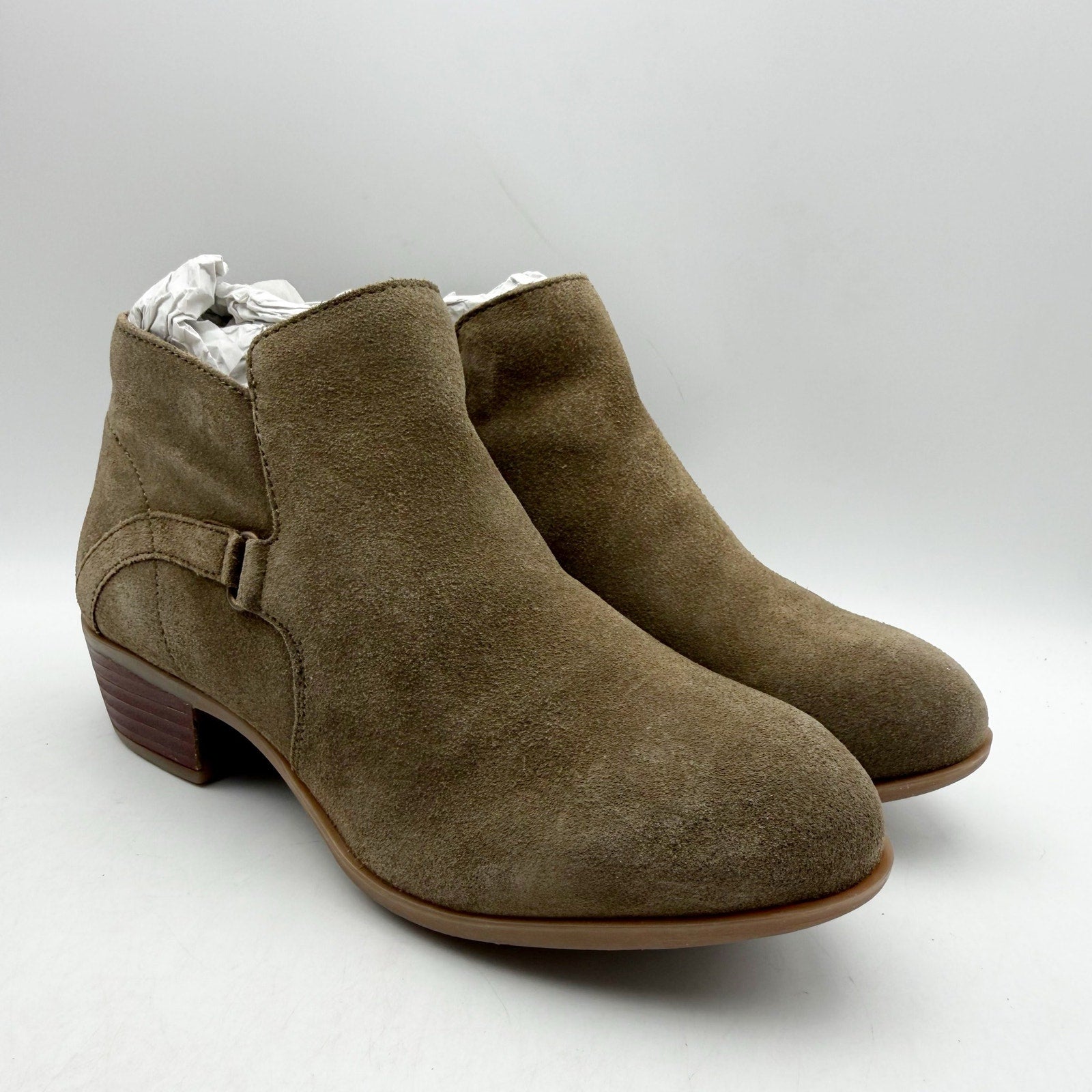 Diba True Womens Caspian Ankle Booties US 6.5 M Brown Olive Green Suede NWOB