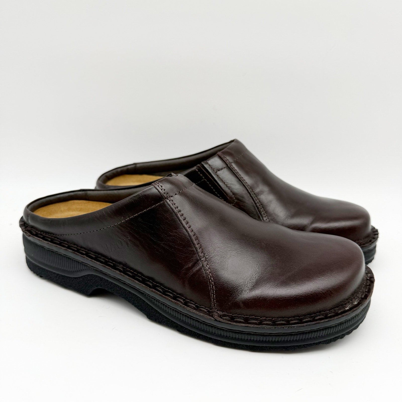 Naot Mens Bjorn Clogs EU 41 US 8 Dark Brown Leather Slip On NIB