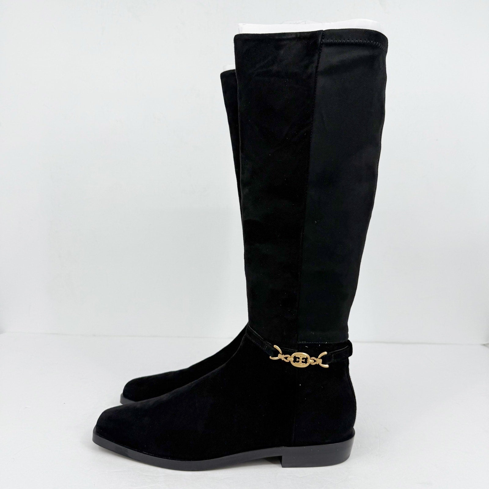 Sam Edelman Womens Clive Knee High Boots Size 10 Black Suede Horsebit Detail NIB