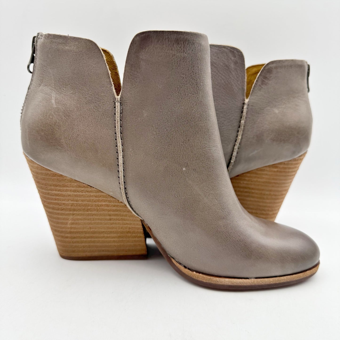 Kork-Ease Womens Chandra ll Heeled Bootie US 8.5 M EU 39 Grey Leather NIB