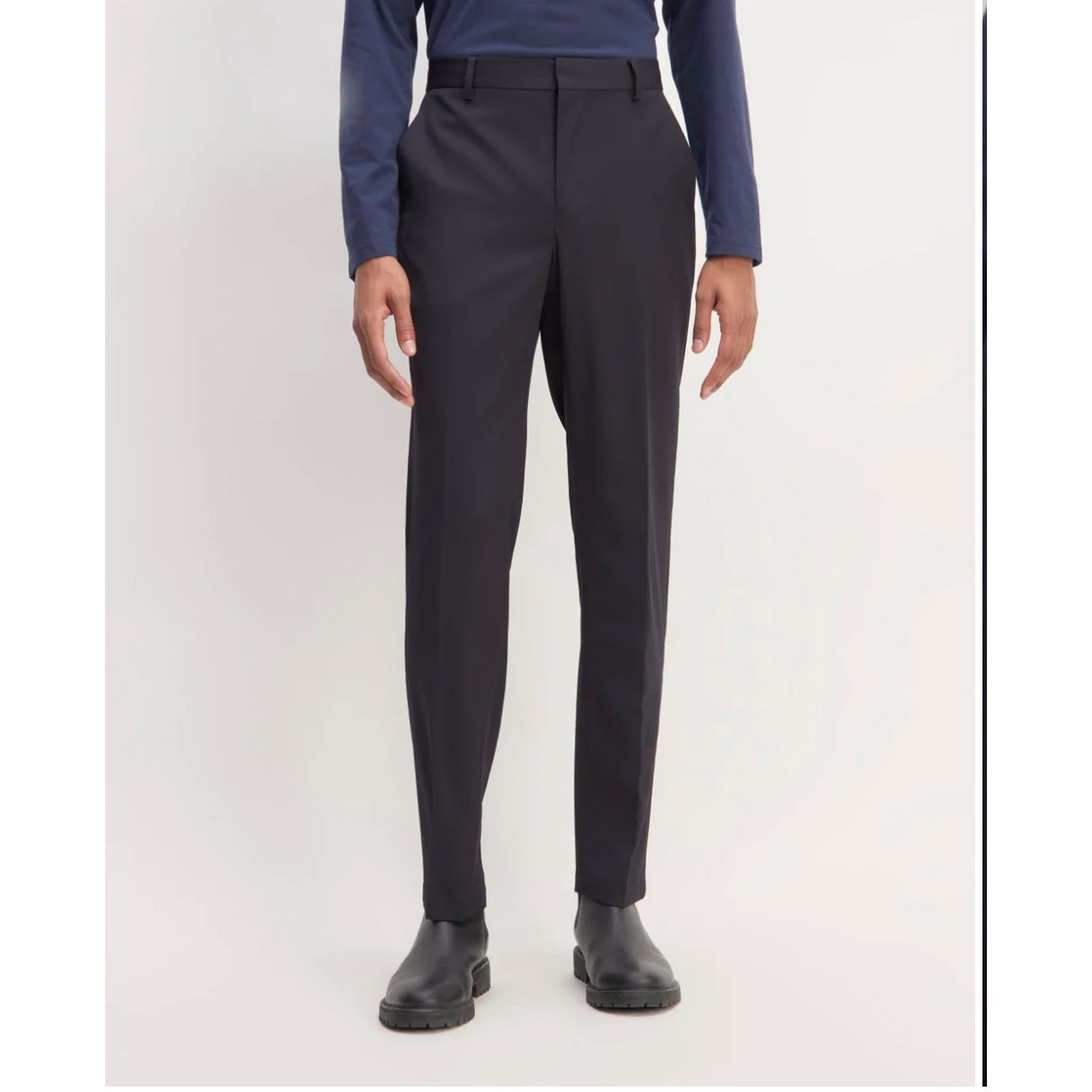 EVERLANE Men's Italian Wool Slim Dress Pants 30x30 Navy Blue Flat Front NWT