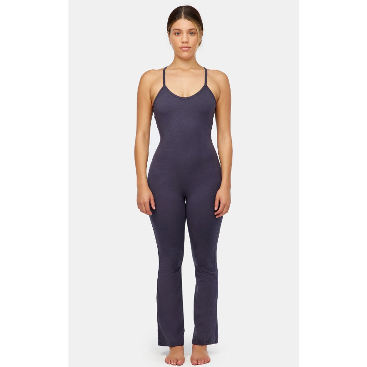 LACAUSA Women's Flow Prana Unitard Charcoal XS Yoga Jumpsuit NWT
