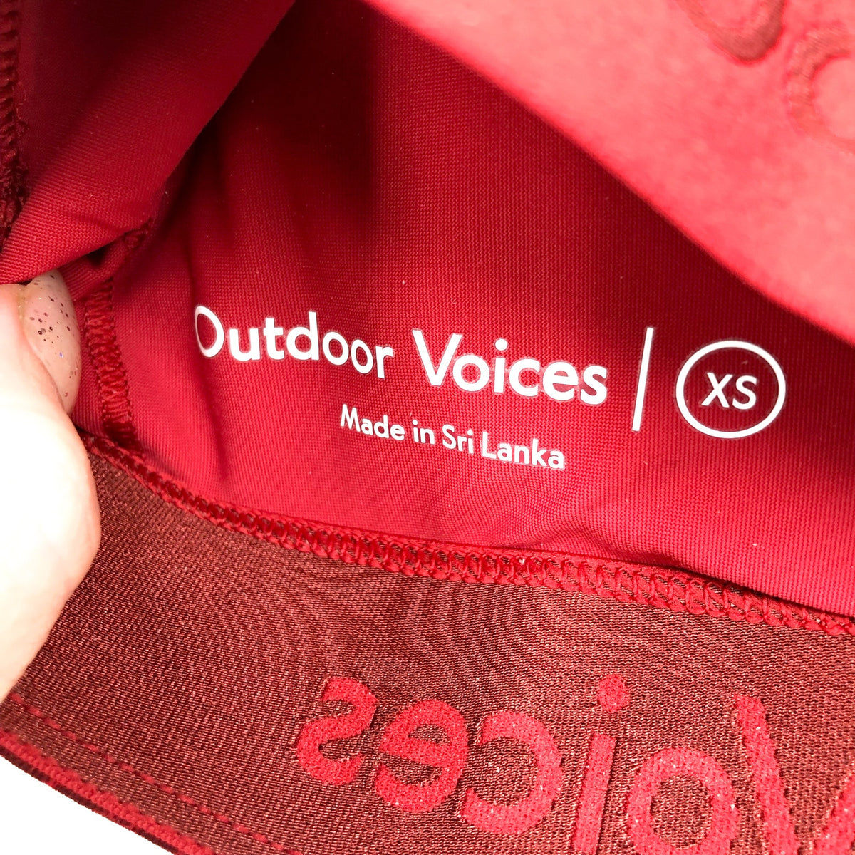 OUTDOOR VOICES Women's Doing Things Sports Bra XS Red Pomegranate Plaid NWT
