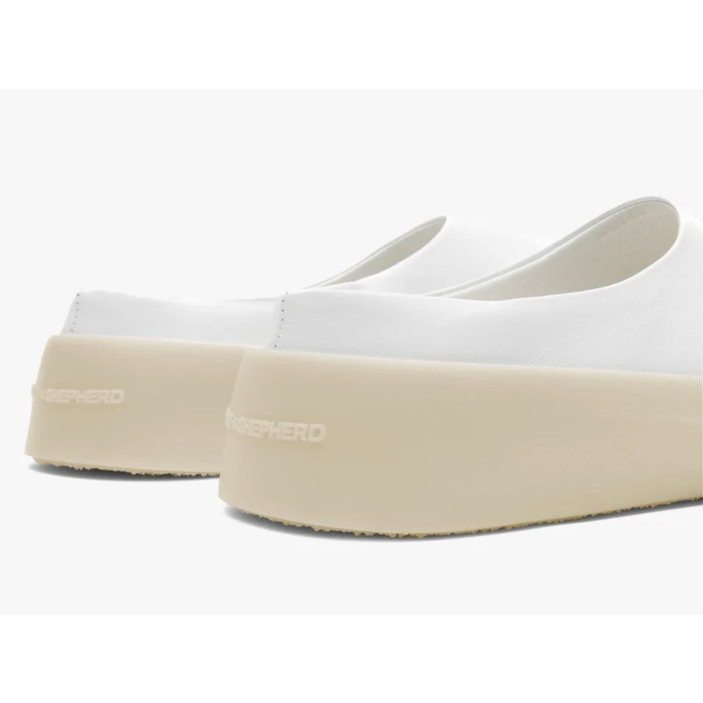Wolf & Shepherd Cruise Mule Slip On Shoes Mens 12 EU 45 White Leather NIB