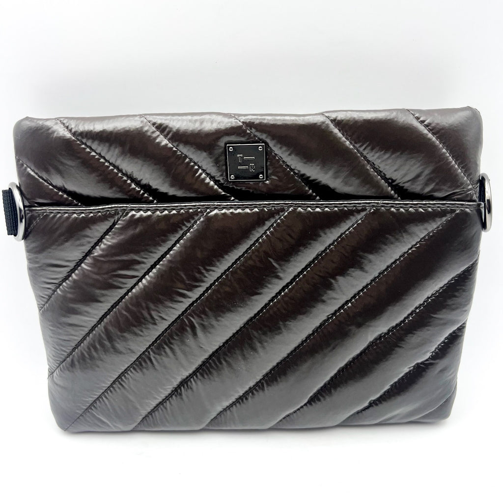 THINK ROYLN Diagonal Bum Bag 2.0 Medium Glossy Chocolate Brown NWOT